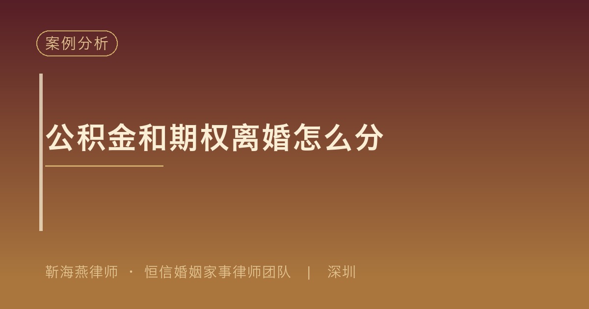 深圳夫妻离婚公积金与股票期权分割案例分析封面